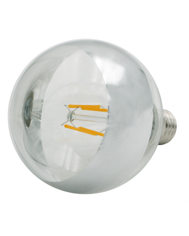 LED Globe bulb 95 mm. Mirror Ring LED filaments Dimmable E27 4W 2700K 370Lm.