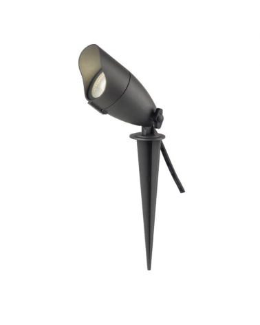 Outdoor LED pin with black glass and aluminum visor 6W 3000K IP65