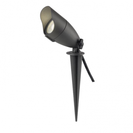 Outdoor LED pin with black glass and aluminum visor 6W 3000K IP65