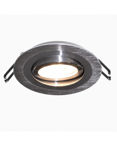 Spot ring downlight round aluminum recessed 9.2cm GU10 nickel