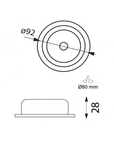 Spot ring downlight round aluminum recessed 9.2cm GU10 nickel