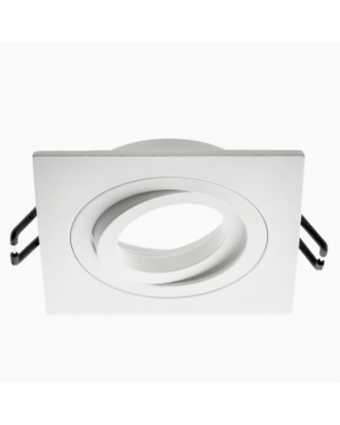 Aro cuadrado spot downlight aluminio empotrable 9,2cm GU10 blanco
