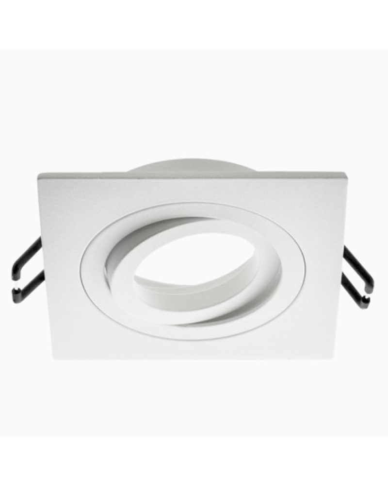 Square ring spot downlight aluminum recessed 9.2cm GU10 white