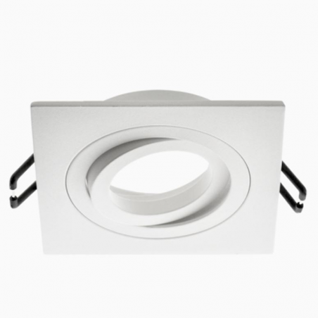 Square ring spot downlight aluminum recessed 9.2cm GU10 white