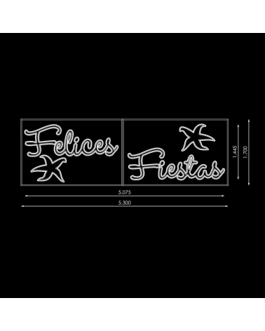 Street sign MERRY CHRISTMAS with stars of 5.30 meters LEDs 120W