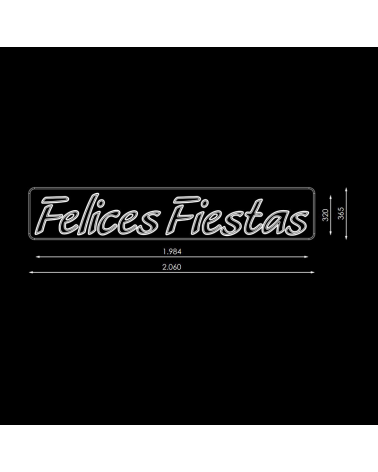 Cartel para calles FELICES FIESTAS de 2,06 metros LEDs 40W