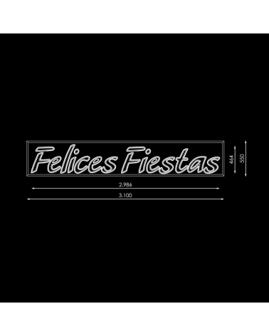 Cartel para calles FELICES FIESTAS de 3,10 metros LEDs 56W