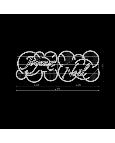 Cartel para calles JOYEUX NOËL de 4 metros LEDs 186W