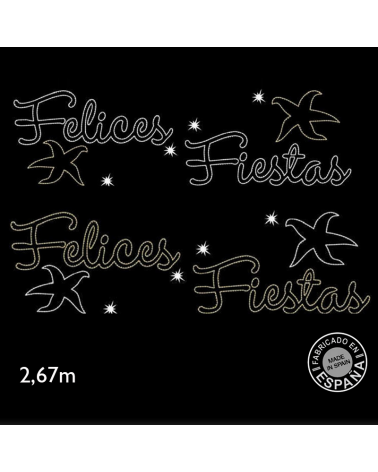 Cartel para calles FELIZ NAVIDAD con estrellas de 2,67 metros LEDs 73W