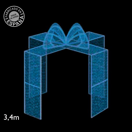 Walkable 3D flashing LED gift box 3.40x3.40x3.40 meters IP65 low voltage 24V