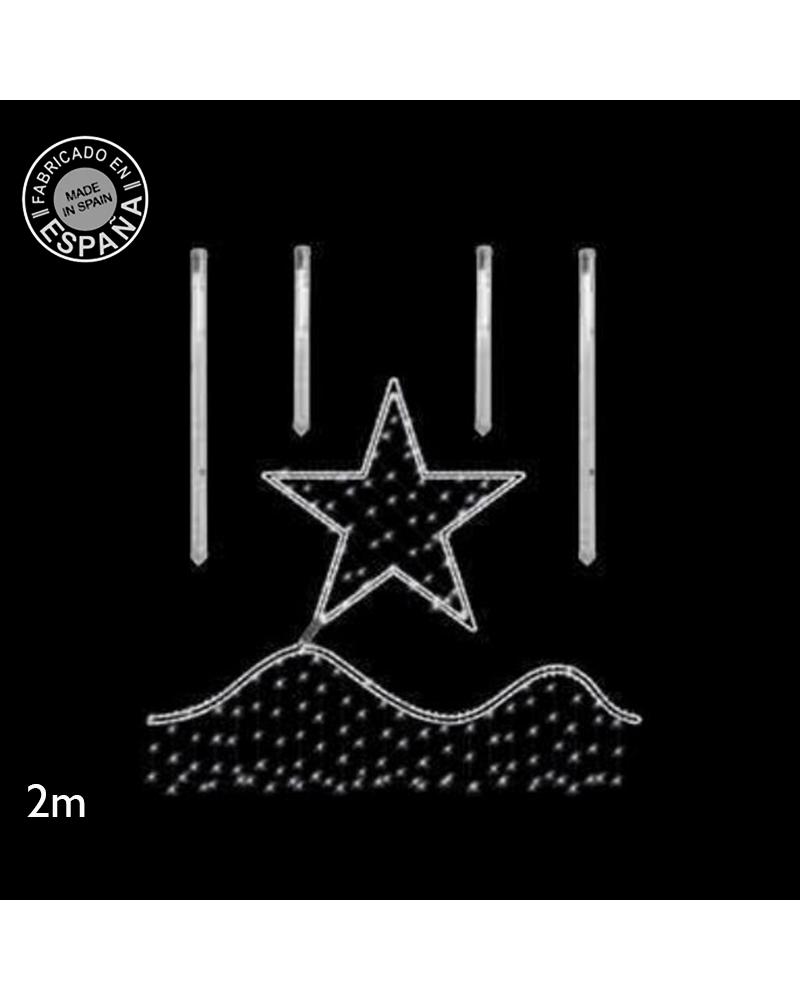 Christmas figure central star warm and cold light 2 meters suitable for outdoor use