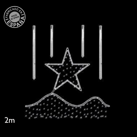 Christmas figure central star warm and cold light 2 meters suitable for outdoor use