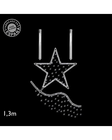 Side Christmas figure warm and cold light star 1.30 meters suitable for outdoor