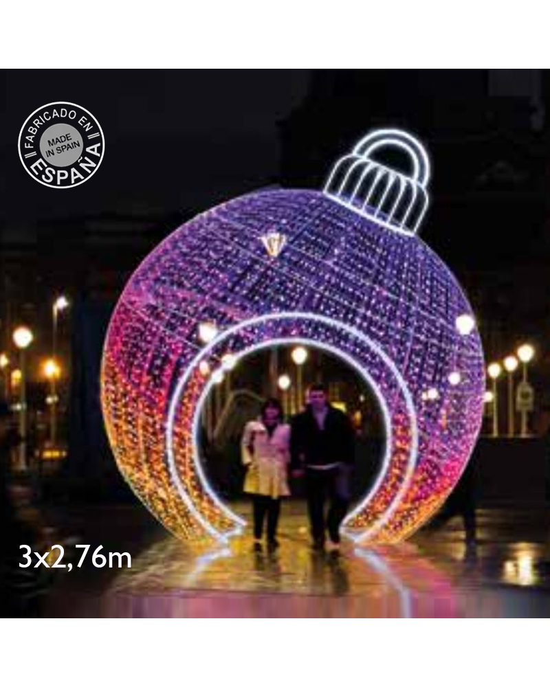 Bola gigante transitable LED PIXELMAX RGB 3x2,76 metros baja tensión 12V 1570W para exterior