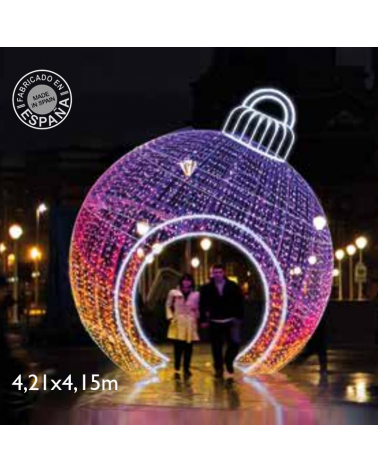 Bola gigante transitable LED PIXELMAX RGB 4,21x4,15 metros baja tensión 12V 2700W para exterior