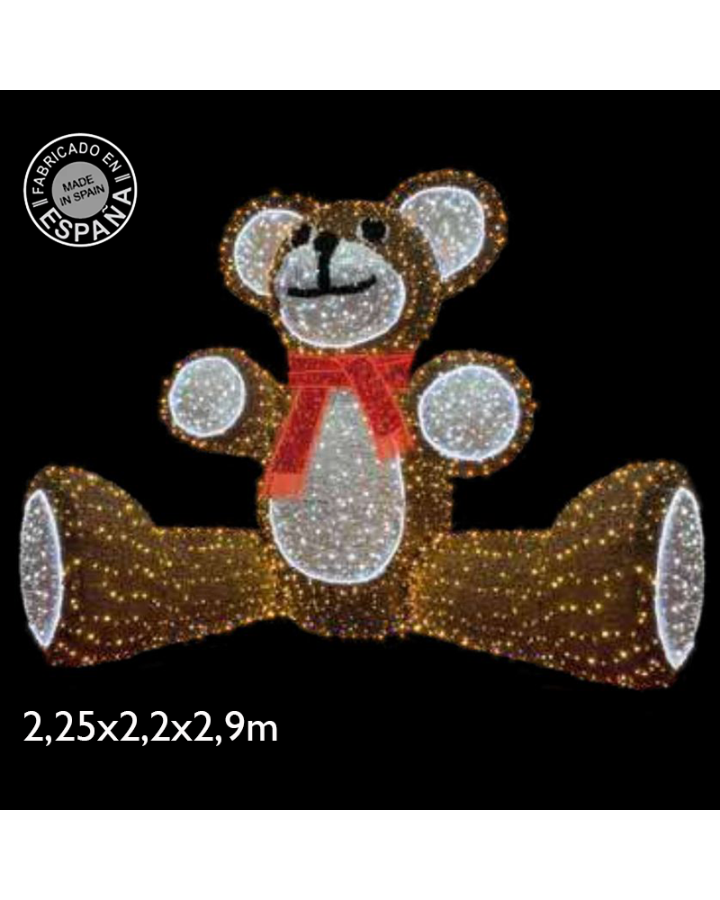 3D bear 2.25x2.2x2.9 meters LED and colored tapestry IP65 low voltage 24V