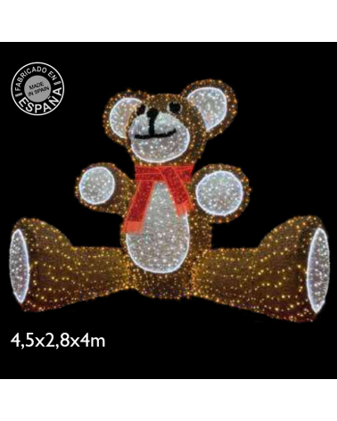 3D bear 4.5x2.8x4 meters LED and colored tapestry IP65 low voltage 24V