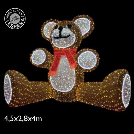 3D bear 4.5x2.8x4 meters LED and colored tapestry IP65 low voltage 24V