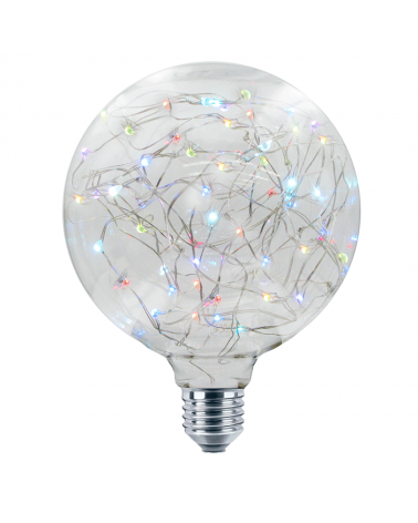 LED Clear Globe Bulb Multicolor Threads 125 mm. E27 1.4W 50Lm.