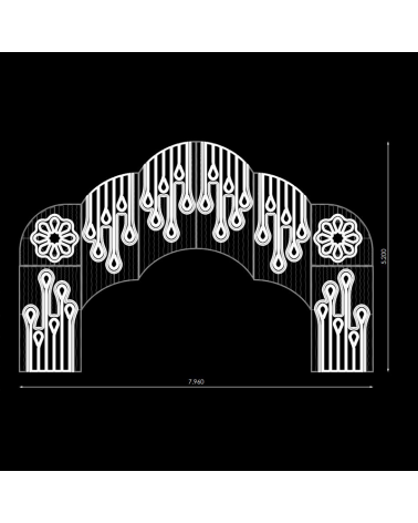 Christmas figure arch shape for street warm and cold light 7.96 meters LEDs 1025W