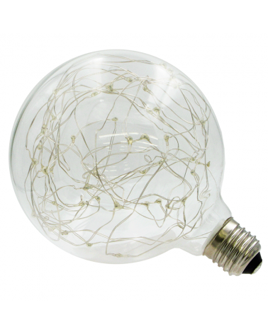 LED Clear Globe Bulb Multicolor Threads 125 mm. E27 1.4W 50Lm.