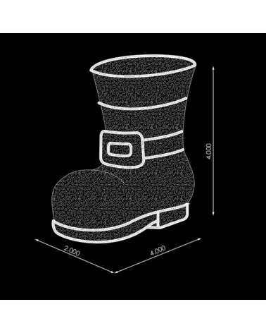 Bota Papá Noel selfie 2x4x4 metros LED y tapiz de colores IP65 baja tensión 24V