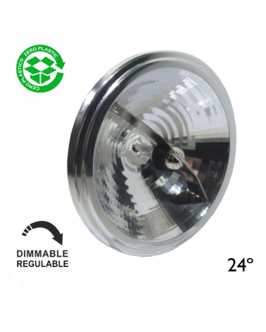 Halogen lamp AR111 silver 75W G53 dimmable 12V 24º