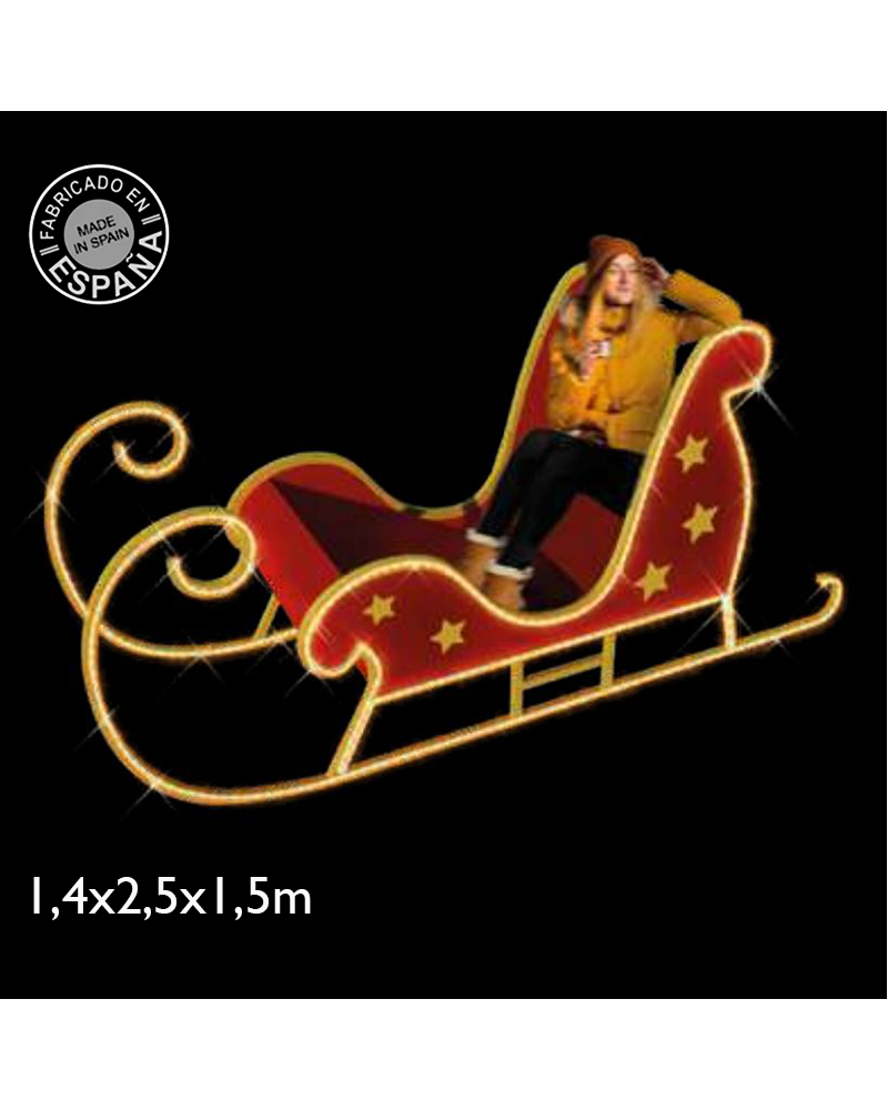 Sled 1.4x2.5x1.5 meters LED and aluminum sheet for exterior 24V