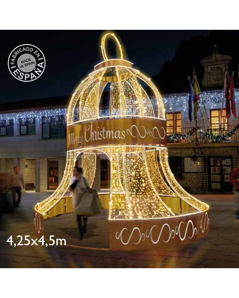 Campana navideña transitable 4,25x4,5 metros LED y tapiz IP65 baja tensión 24V