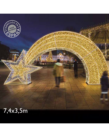 Walkable star portal 7.4x3.5 meters LED and PVC tapestry IP65 low voltage 24V