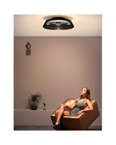 Fan ceiling lamp black finish 63cm LED 70W 2700-5000K wifi
