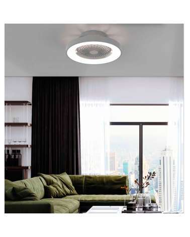 Ceiling fan lamp gray and white 65cm LED 70W 2700-5000K