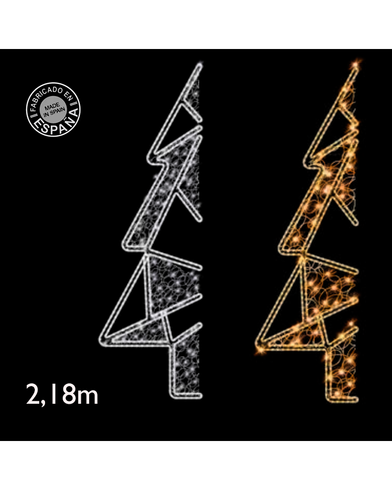 Figura navideña para farolas forma medio arbol relleno