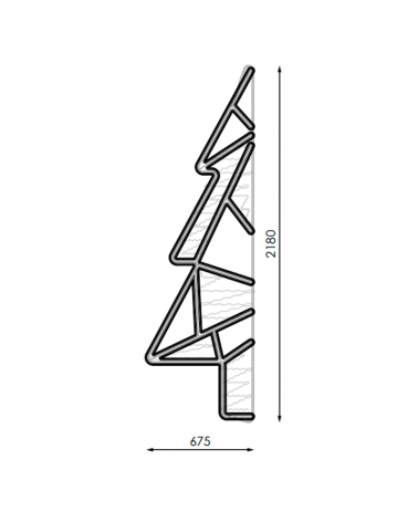 Christmas tree figure for lampposts forms half a stuffed tree