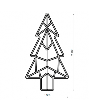 Christmas tree silhouette figure for streetlights in the shape of a Christmas tree silhouette