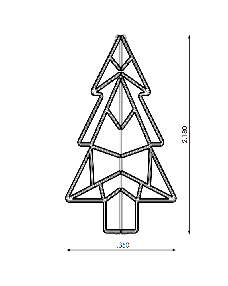 Figura navideña para farolas forma arbol de Navidad silueta