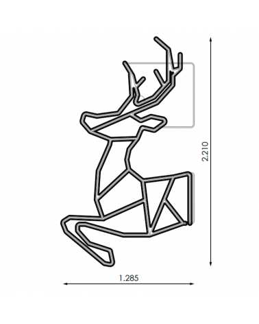 Luminous christmas figure front part deer silhouette for lampposts