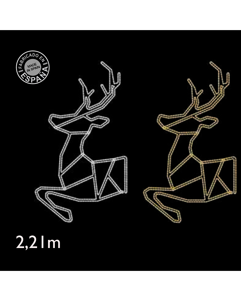 Luminous christmas figure front part deer silhouette for lampposts