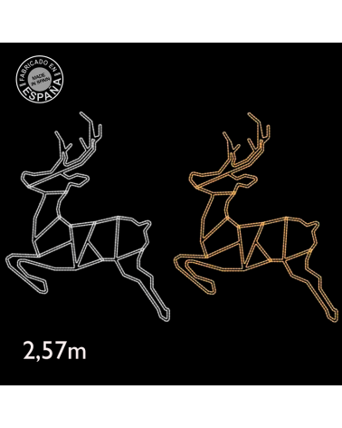 Lighting christmas reindeer figure for streetlights or facades deer jumping silhouette
