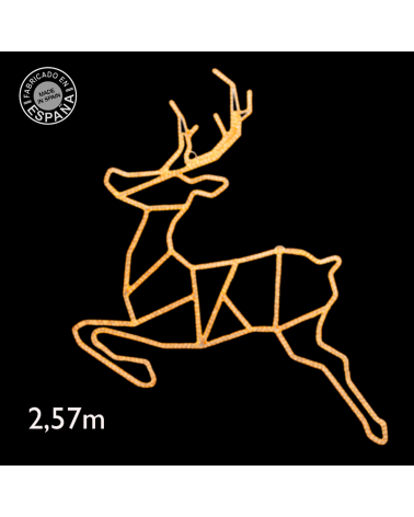 Lighting christmas reindeer figure for streetlights or facades deer jumping silhouette