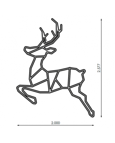 Figura de navidad luminosa para farolas o fachadas ciervo saltando silueta