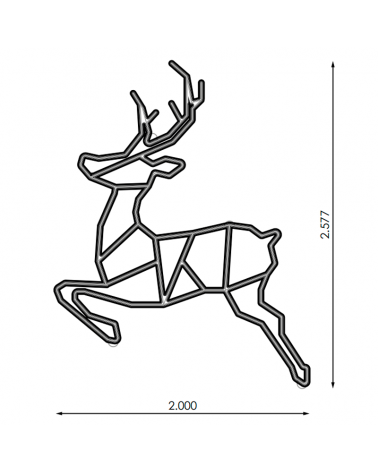 Lighting christmas reindeer figure for streetlights or facades deer jumping silhouette