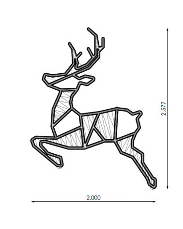 Figura de navidad luminosa para farolas o fachadas ciervo saltando relleno