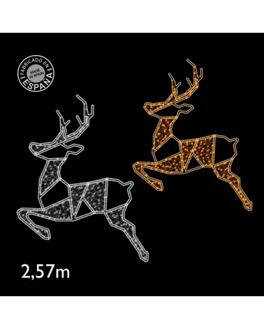 Luminous Christmas reindeer figure for streetlights or facades stuffed jumping deer