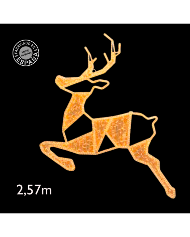 Figura de navidad luminosa para farolas o fachadas ciervo saltando relleno