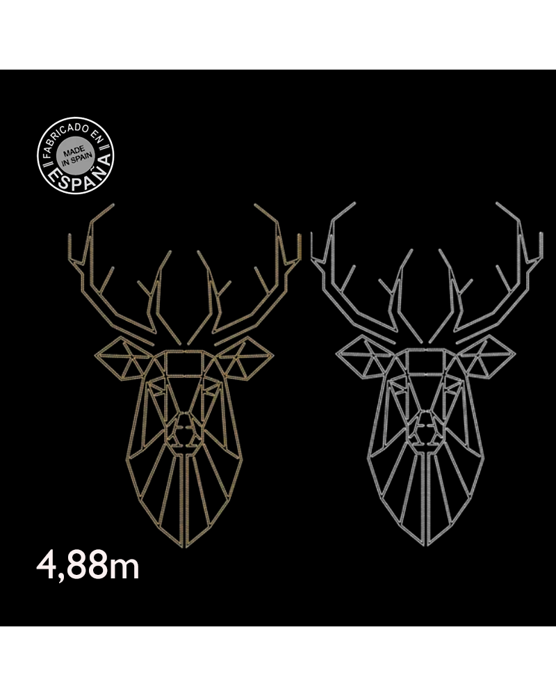 Head of reindeer or deer Christmas figure 4.88m high with light for facades silhouette