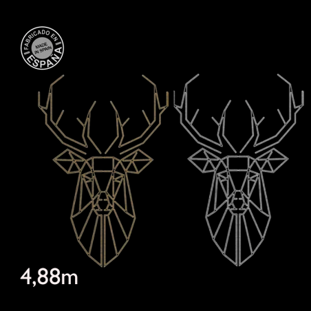 Head of reindeer or deer Christmas figure 4.88m high with light for facades silhouette