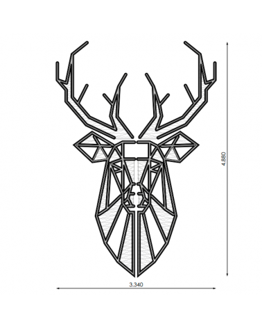 Head of reindeer or deer Christmas figure 4.88m high, luminous for filled facades