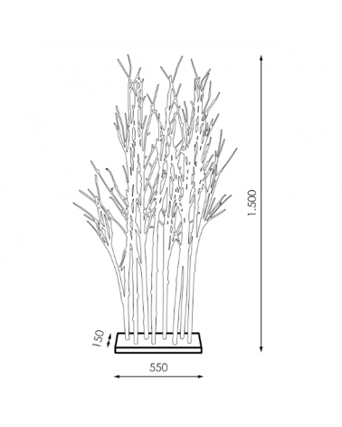 Bosque de abedules de 1,50 metros con 128 LEDs cálidos 24V