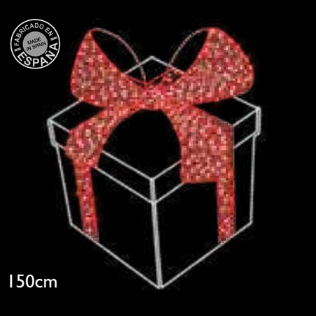 Christmas figure gift box 1.50x1.88 meters LED cool and red light 97W suitable for outdoor use